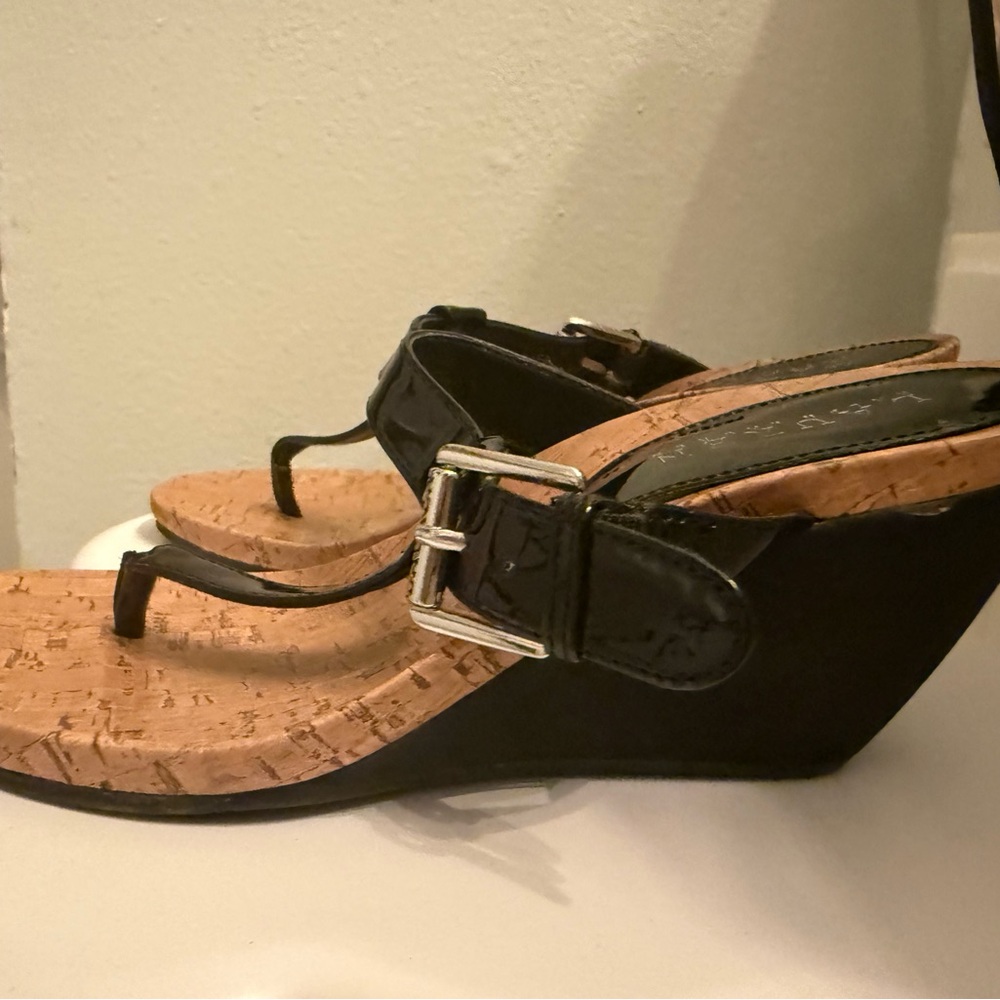 Vintage RALPH LAUREN chunky, wedge sandals, size 6.5